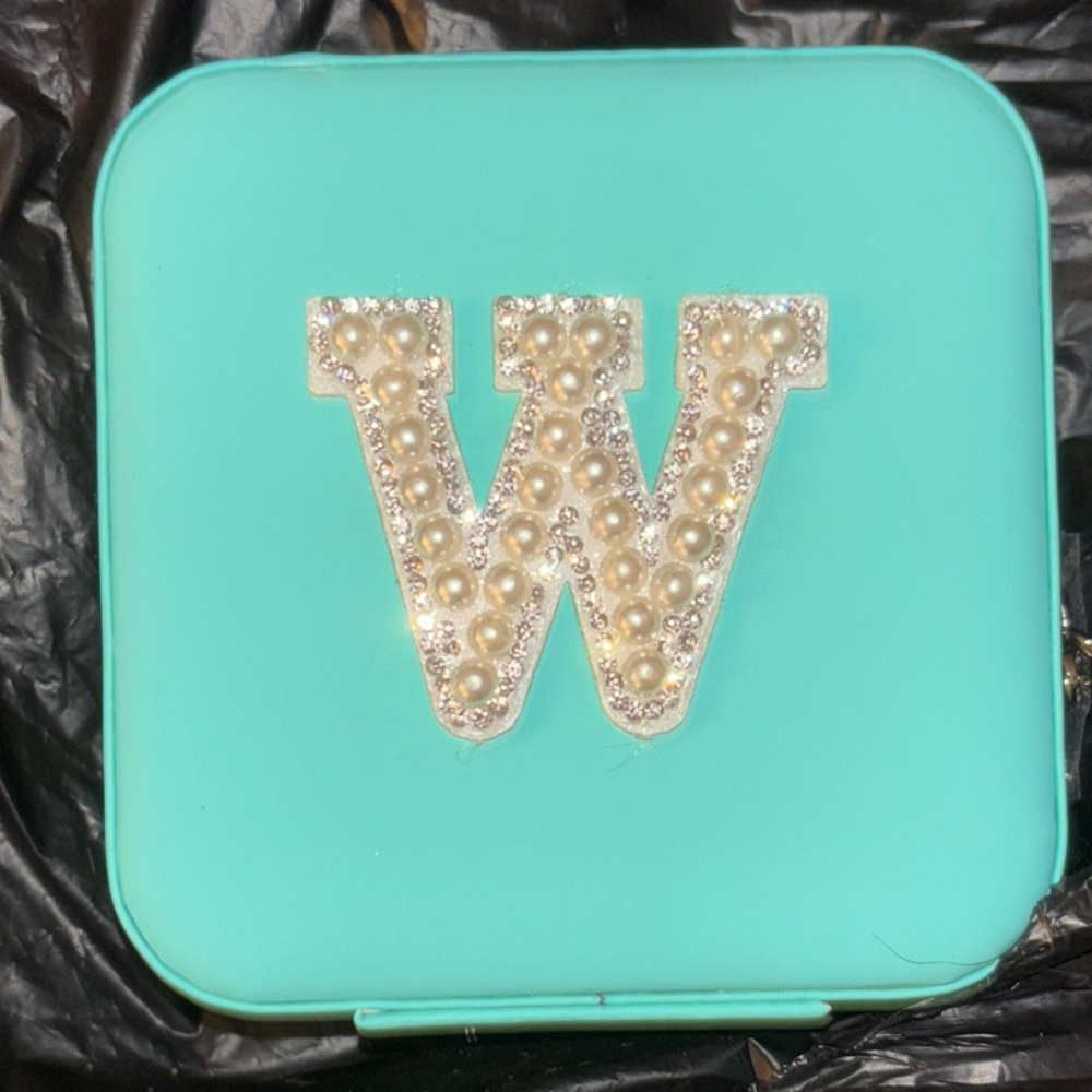 Travel Jewelry Box For All - W Initial Small Case, Blue View 5